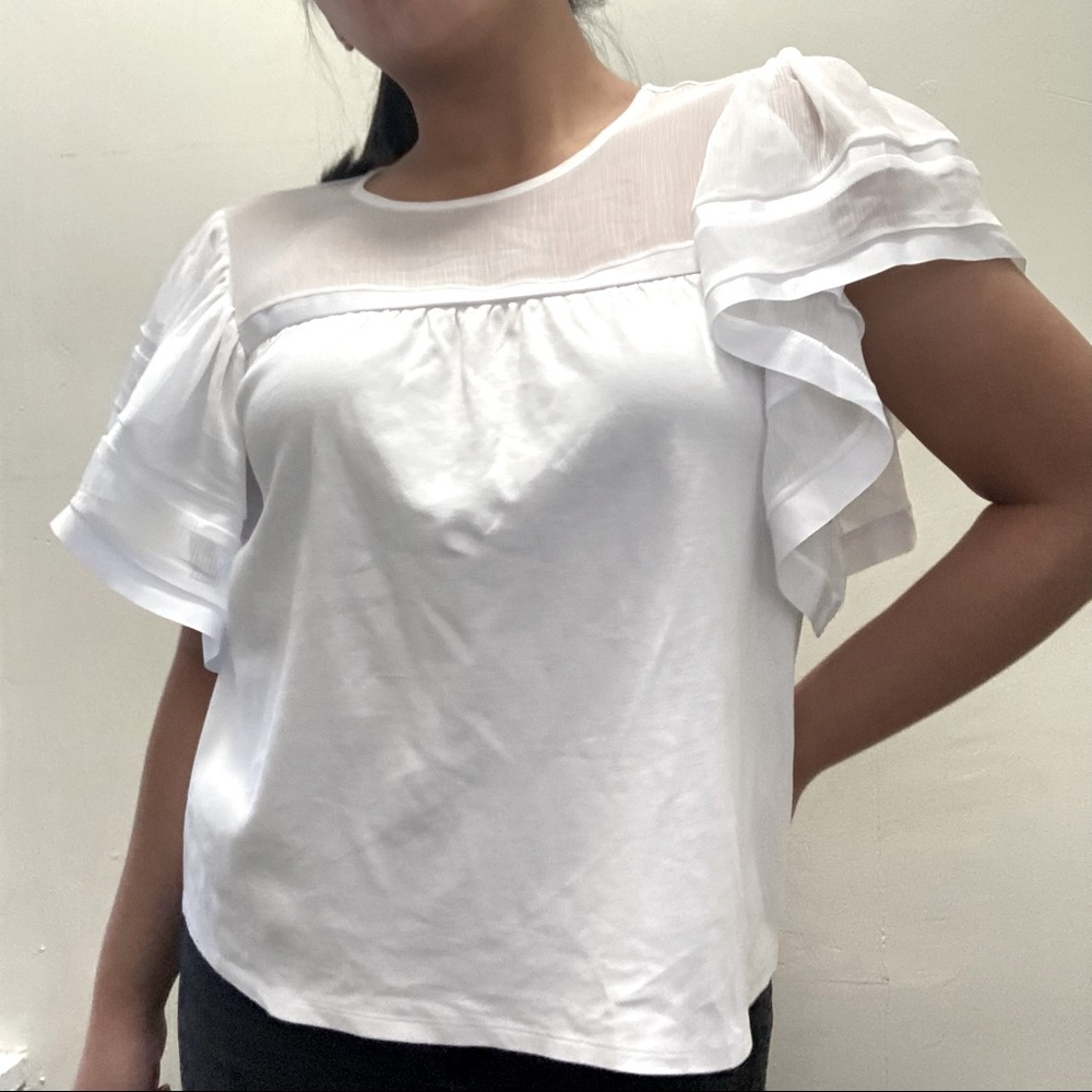 Mesh Panel Blouse